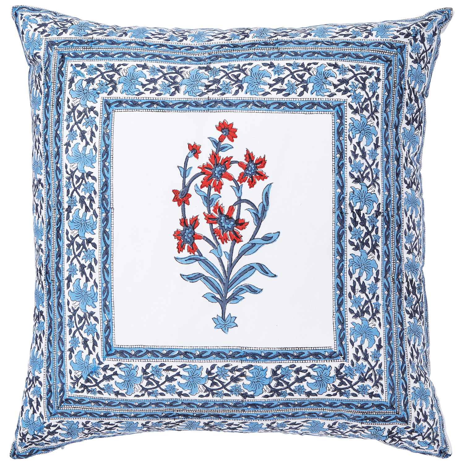 Anna-Nargis Reversible Pillow Cover - Blue/Orange